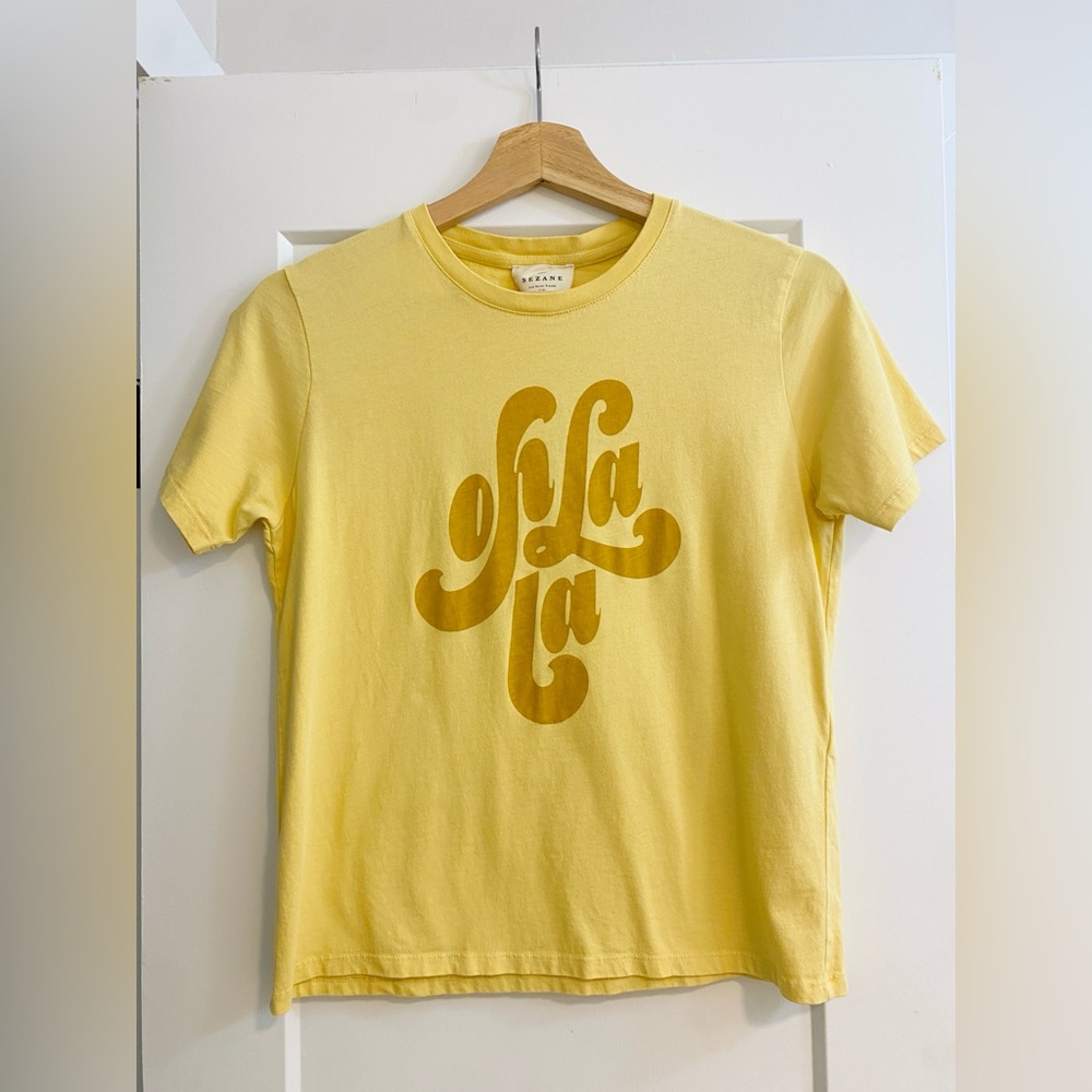 Sézane Oh La La Tee in Yellow XS